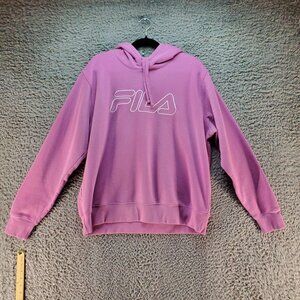 Fila Shirt Womens XXL Purple Hoodie Sweatshirt Cotton Polyester Blend